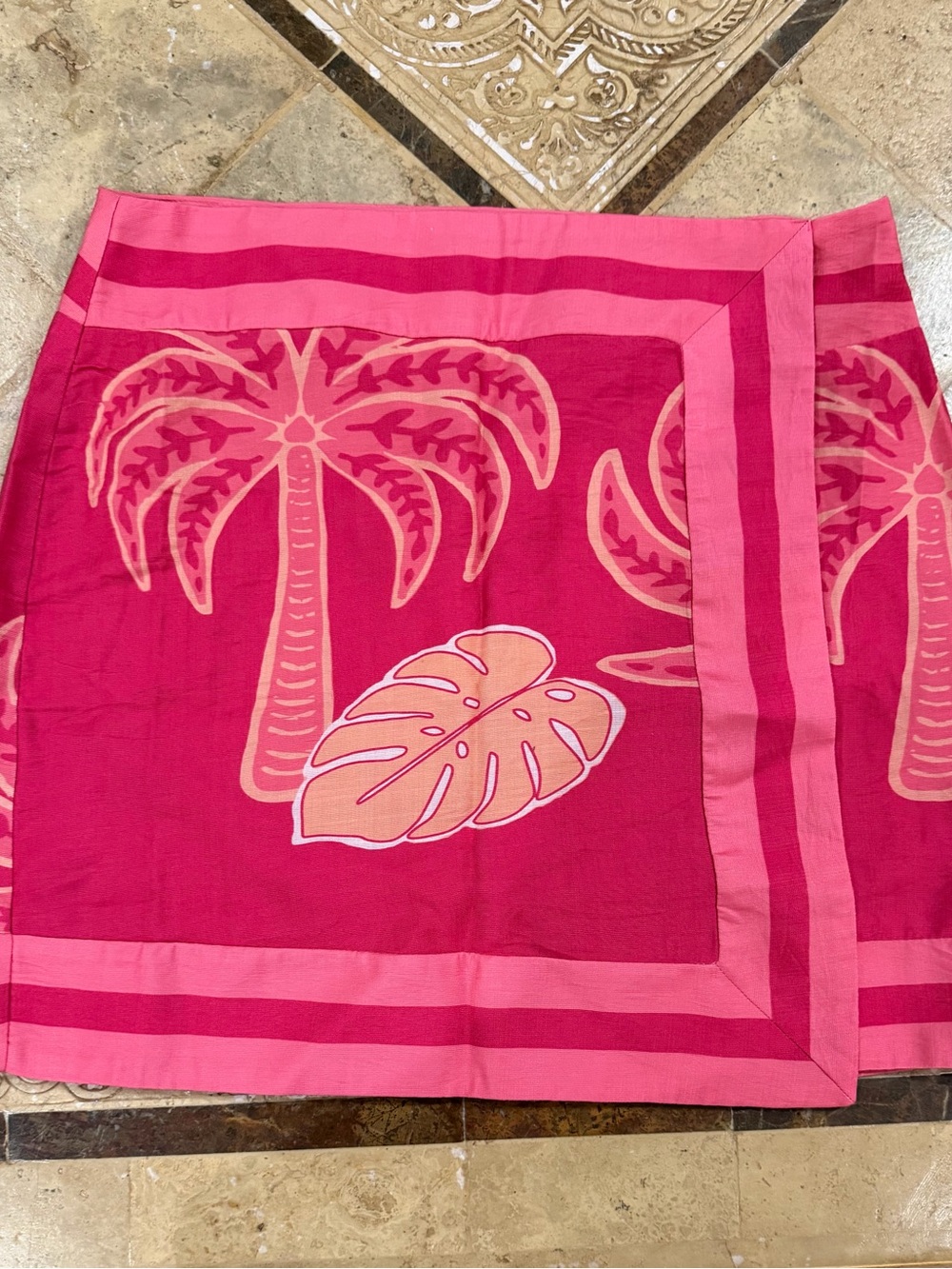 VICI Pink Tropical Palm Tree Wrap-Style Skirt Size Small